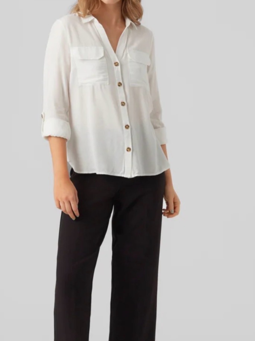 Vero Moda•Sheer White Button-Down Shirt•Size XS